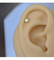 Gold Cerrahi Çelik Tektaş Piercing Helix Lob Kıkırdak Tragus (Çok Renkli)