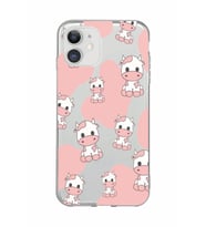 Iphone 11 Uyumlu İnek Desenli Şeffaf Telefon Kılıfı