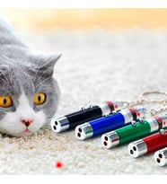 3 Fonksiyonlu Kırmızı Beyaz Işıklı Led Lazer Kedi Köpek Oyuncak Anahtarlık (5343)