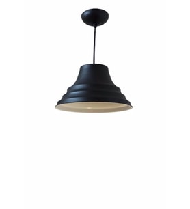 Rys Retro Metal Dekoratif Siyah İçi Beyaz Cafe Mutfak Tekli Sarkıt Aydınlatma Çap:23 Cm