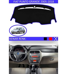 Fiat Punto Grande 2005-2018 Için Uygun Torpido Koruma Halısı Siyah Kenar Renk Mavi