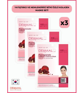 Dermal Sıkılaştırıcı, Nemlendirici Ve Yumuşatıcı Nar Özlü Kolajen Maske 23 gr 3 Adet