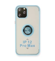 Apple İphone 12 Pro Kılıf Montreal Yüzüklü Silikon Kapak - Buz Mavi
