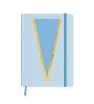 DEFFTER FABOOKS MONOGRAM HARF BASKILI LASTİKLİ SERT KAPAK ÇİZGİLİ DEFTER 168 SYF - V