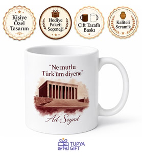 Anıtkabir Temalı Ankara Kupası Özel Baskılı Porselen Hediye Bardak