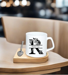 Kişiye Özel Espresso Fincan - Ahşap Altlıklı