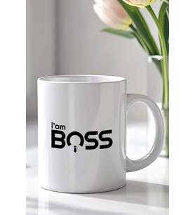 Mizahi İngilizce Yazı Tasarımlı 330ml Baskılı Beyaz Seramik Kupa Bardak