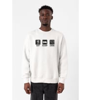 Eat Sleep Anime Beyaz Erkek 2ip Sweatshirt