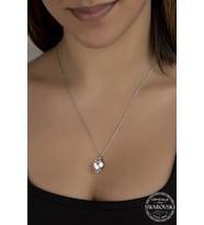 Union Swarovski Crystal Kadın Oval Gümüş Kolye
