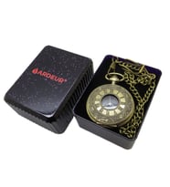 Ardeur® Vintage Roma Sayıları Kabartmalı Desen İşlemeli Pirinç İsme Özel Lüks Cep Saati Köstekli Saat