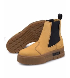 Puma Mayze Chelsea Suede Wn's Kadın Krem Günlük AYAKKABI- BOT 38282904 HARDAL RENGİ (B-203)