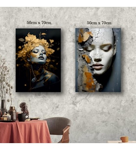 kadın artistlik poz tablo resim kanvas 2 adet 50x70
