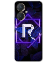 Vivo Y27 Kılıf HD Desen Baskılı Kılıf - Dark Neon Yaprak R Harfi