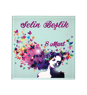 8 Mart Hediyesi Bardak Altlığı - Kişiye Özel İsim Baskılı