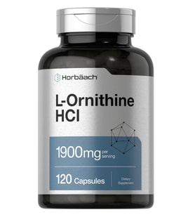 Horbäach L Ornithine HCl 1900mg 120 Quick Release Capsul.Made ın Usa.42.