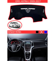 Opel Astra J 2009-2017 Için Uygun Torpido Koruma Halısı Siyah Kenar Renk Kırmızı