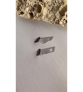 Parlak Füme Renkli Küçük Kare Şekil Gold Aksesuarlı Epoksi Küpe El Yapımı Hediyelik
