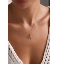 Siyah Mineli Zebra Kilitli Charm Kolye Ucu