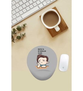 Bıhtıh Ya Bi Farklılık Olsun Desenli Bilek Destekli Mouse Pad
