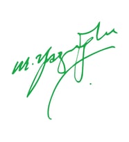 Muhsin Yazıcıoğlu İmza Sticker17x17 Cm Yeşil