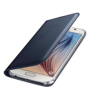 Galaxy S6 ile Uyumlu Flip Wallet (Deri Görünümlü) Siyah EF-WG920PBEGWW