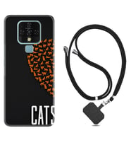 Tecno Camon 16 18P Pova Kılıf Boyun Askılı Silikon Cats 1792