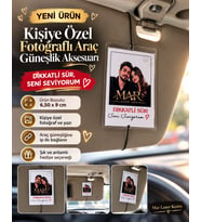 Dikkatli Sür, Seni Seviyorum! Kişiye Özel Fotoğraflı Araç Güneşlik Aksesuarı