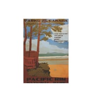 Pacific Rim National Park Retro Poster  Ahşap Duvar Tablosu