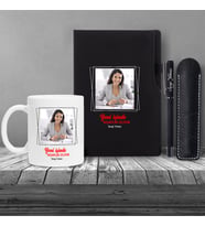 Kişiye Özel Yeni İş Temalı Siyah Defter & Siyah Roller Kalem ve Kupa Seti