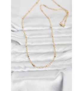 CM 14K Gold Renk Bar Zincir Model 60 cm Kadın Kolye - TJ-BKO10973