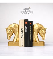 Doremcy Kübik At Başı Kitap Tutacağı Biblo 10x19 cm  Dekoratif Kitap Desteği  Gold – Gümüş – Siyah – Beyaz