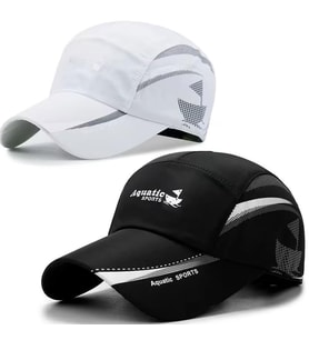 Valkyrie 2’li Spor Şapka Seti Unisex – Siyah & Beyaz Nefes Alabilir Yazlık Şapka Ayarlanabilir Outdoor Koşu Güneşlik Şapka (Siyah - Beyaz)