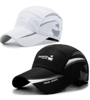Valkyrie 2’li Spor Şapka Seti Unisex – Siyah & Beyaz Nefes Alabilir Yazlık Şapka Ayarlanabilir Outdoor Koşu Güneşlik Şapka (Siyah - Beyaz)