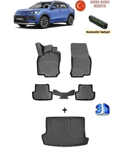 Volkswagen T-Roc 2017-2025 Yılları Arası Uyumlu 3D Havuzlu Paspas ve ÜST Bagaj Havuzu Seti ASMA KOKU VE NUMARATÖR HEDİYELİ