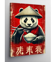 Kanvas Tablo Ramen Yiyen Panda
