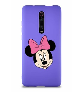 Xiaomi Redmi K20 Pro Soft Premier Kapak Minnie Mouse-C Tasarımlı Silikon Kılıf - Mor (Şeffaf)