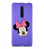 Xiaomi Redmi K20 Pro Soft Premier Kapak Minnie Mouse-C Tasarımlı Silikon Kılıf - Mor (Şeffaf)