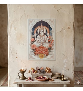 Lord Vishnu Ahşap Tablo - Hinduizm & Yoga Sunak Dekoru - 16x24 cm Özel Baskı Spiritüel Sanat