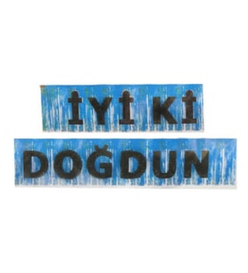 İyiki doğdun banner püsküllü metalize mavi p1-