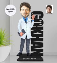 Kişiye Özel İsimli Doktor Erkek Ahşap Eco Biblo -1