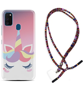 Samsung M21 M22 M23 M30 M31S M32 Kılıf Boyun Asklı Rasta Silikon Sweety Unicorn 1737