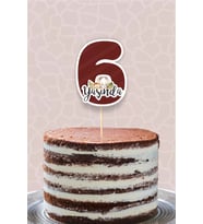 Safari Pastel 6 Yaşında (altı) Pasta Süsü *Kalın Kağıt