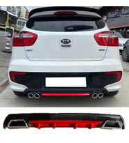 Kia Rio Hb Kırmızı Difüzör Çiftli Yuvarlak Egzoz Görünümlü D Tip Difizör