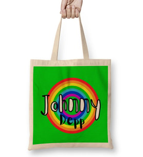 Johnny Depp- Retro Rainbow Style Bez Çanta Uzun Saplı