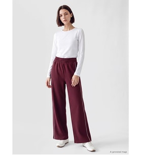 LCW Modest Mürdüm Şerit Detaylı Soft Touch Kadın Eşofman Altı