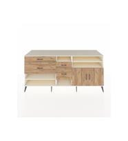 Kronos Konsol 5 Raflı 4 Çekmeceli 2 Kapaklı 220x59x99 Aytaşı-Çam/Çam