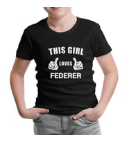 Tenis - Love Federer Siyah Çocuk Tshirt