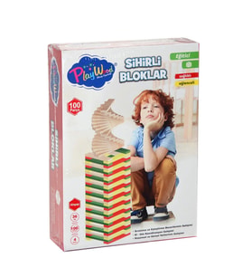Ony-358 Ahşap 100 Parça Sihirli Bloklar
