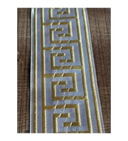 ALTIN RENKLİ ETNİK DESENLİ NAKIŞ İŞLEMELİ DEKORATİF ŞERİT EN 5 CM BOY 1 METRE