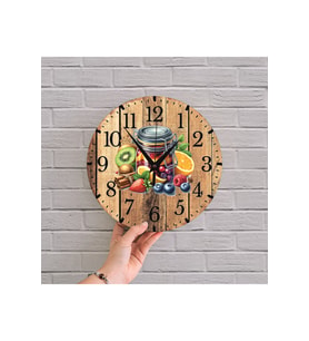 bilge Tasarım 2D GÖRÜNÜMLÜ MUTFAK Duvar Saati 35 x 35 CM (Çok Renkli)
